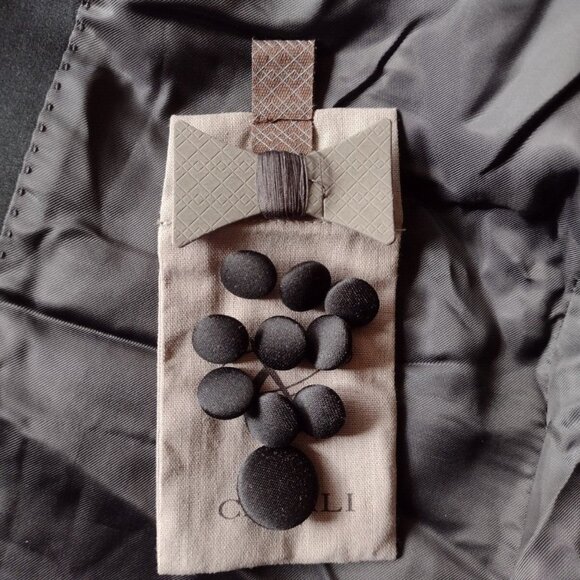 Canali Wool Tuxedo Jacket Peak Lapel Satin Trim Charcoal 40R NWOT - Picture 12 of 12